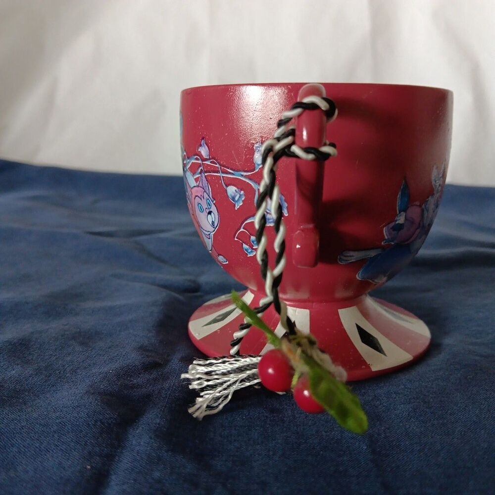 Disney Disney Parks Alice in Wonderland Hand Painted Teacup Ornament Decoupage - Picture 9 of 16
